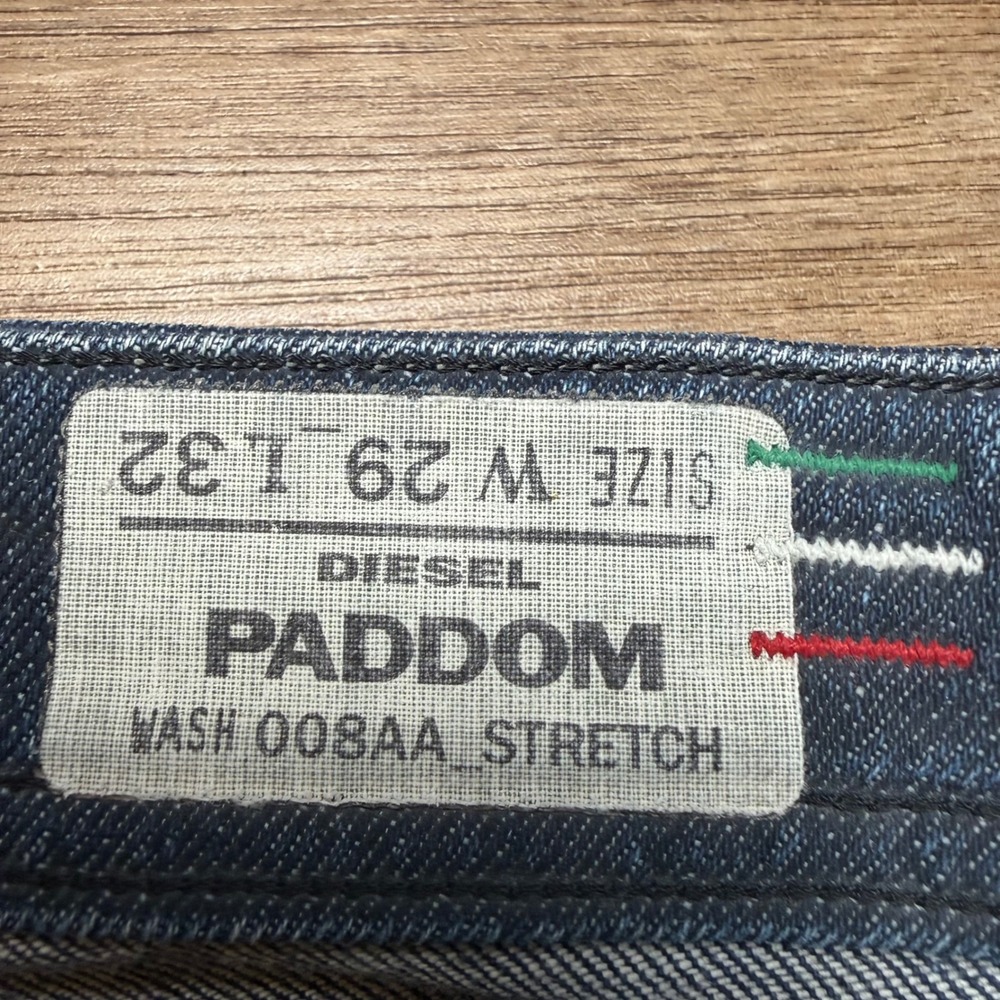Diesel Paddom Jeans Mens 29x30 Blue Dark Wash Straight Leg Stretch Made in Italy - Picture 6 of 15